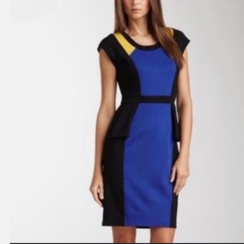 Anthropologie Yoana Baraschi sz S Peplum Sheath Color Block Dress
